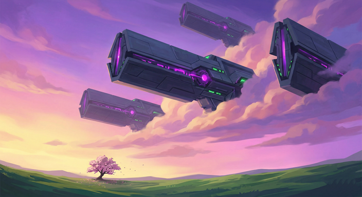 Art Placeholder: Ships Descending